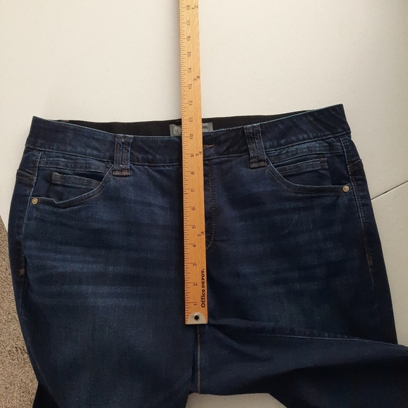 Democracy Ab Technology Dark Wash Raw Hem Ankle Skinny Jeans size 16W - Picture 10 of 14